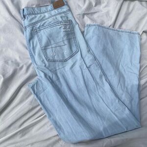 American Eagle Skater Jeans Wide Leg Size 12 Tall Distressed Excellent Condition